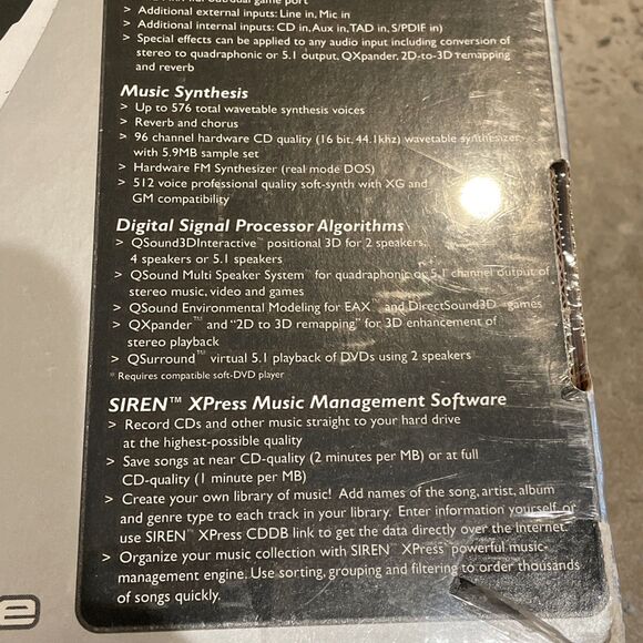 Philips Acoustic Edge PSC706 5.1 Channel PCI Sound Card SEALED - Picture 5 of 7